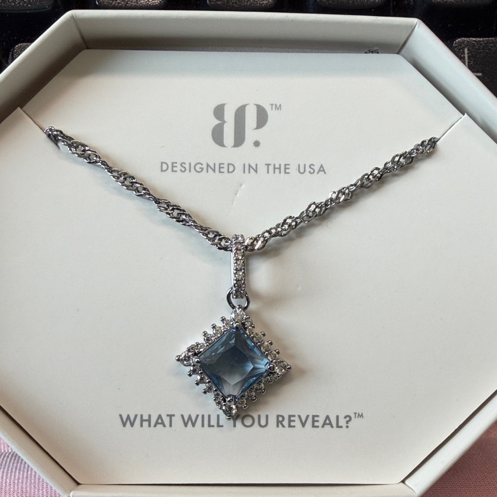 Exquisite Silver and Blue Gem Necklace